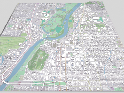 Cityscape Eugene Oregon USA 3Dモデル