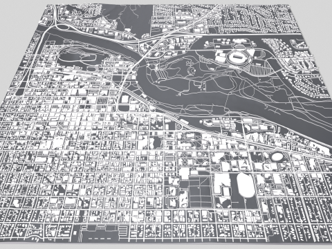 Cityscape Eugene Oregon USA 3D Model