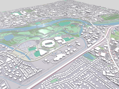 Cityscape Eugene Oregon USA 3D Model