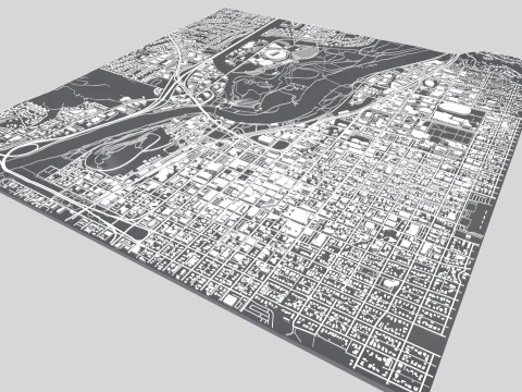 Cityscape Eugene Oregon USA 3D Model