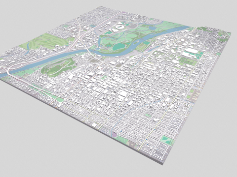 Cityscape Eugene Oregon USA 3D Model