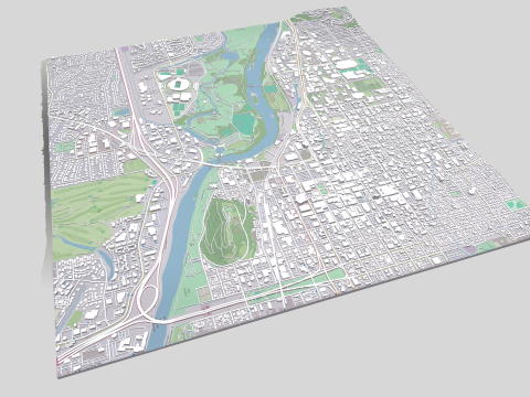 Cityscape Eugene Oregon USA 3D Model