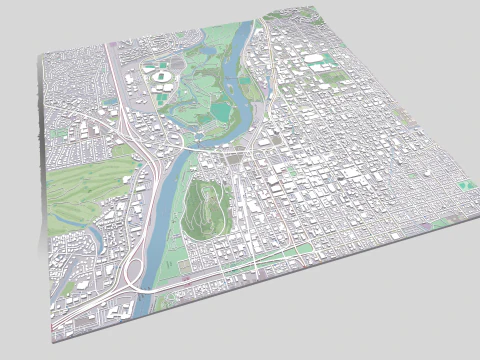 Cityscape Eugene Oregon USA 3D Model