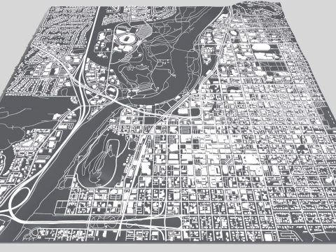 Cityscape Eugene Oregon USA 3D Model