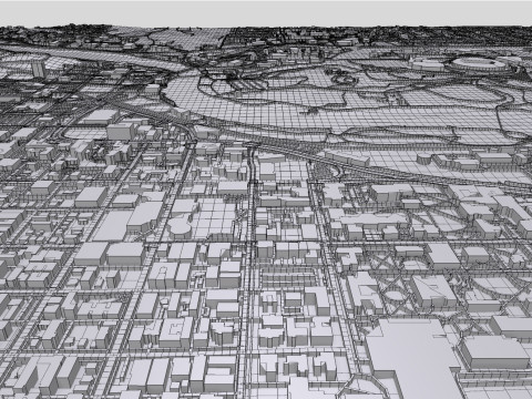 Cityscape Eugene Oregon USA 3D Model