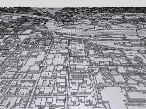 Cityscape Eugene Oregon USA 3D Model