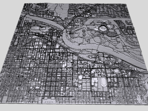 Cityscape Eugene Oregon USA 3D Model
