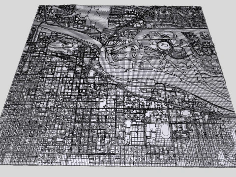 Cityscape Eugene Oregon USA 3D Model