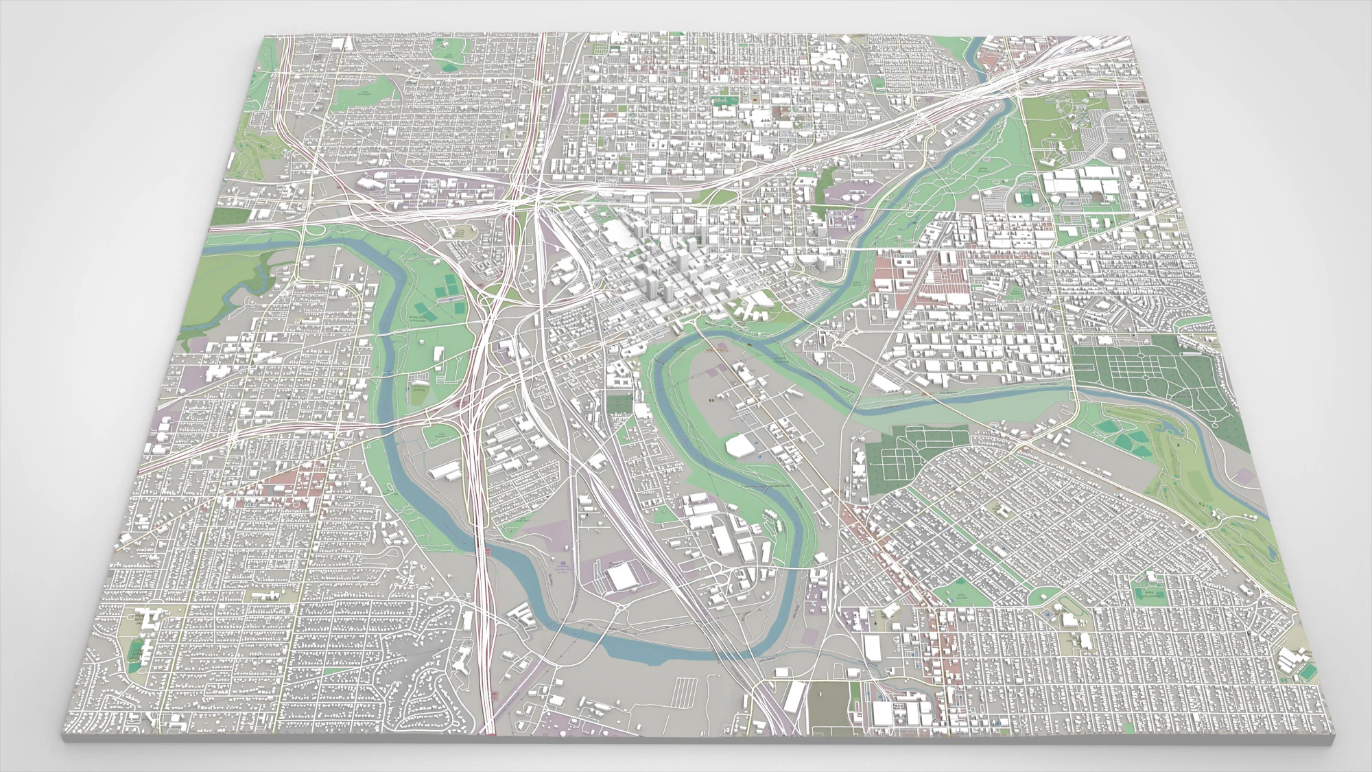 Cityscape Fort Worth Texas USA 3D Model .c4d .max .obj .3ds .fbx .stl .blend 