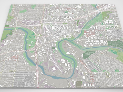 Cityscape Fort Worth Texas USA 3D Модель