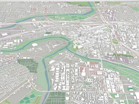 Cityscape Fort Worth Texas USA 3D Model