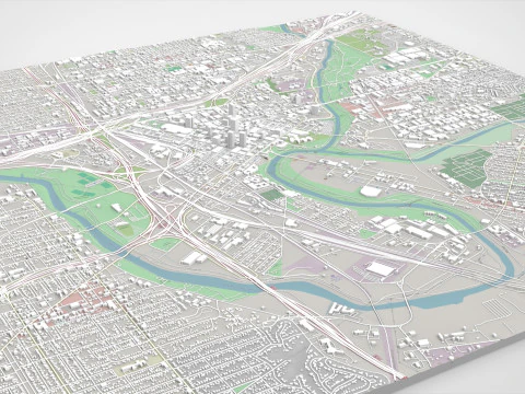 Cityscape Fort Worth Texas USA 3D Model