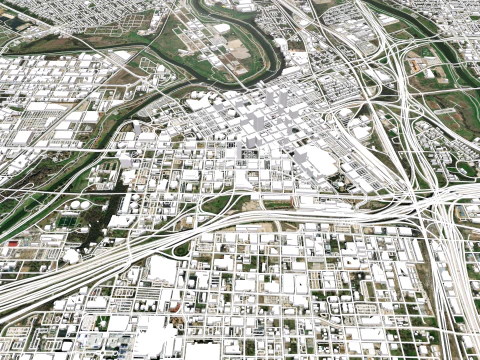 Cityscape Fort Worth Texas USA 3D Model