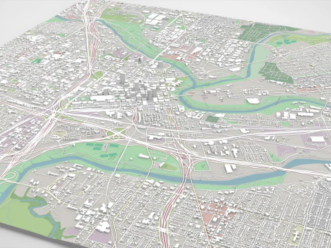 Cityscape Fort Worth Texas USA 3D Model