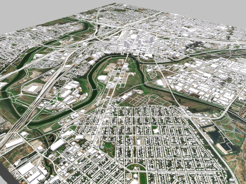 Cityscape Fort Worth Texas USA Model 3D