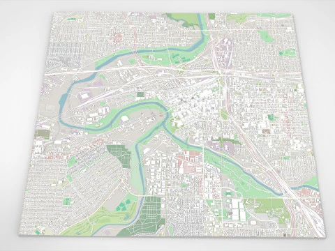 Cityscape Fort Worth Texas USA 3D Model