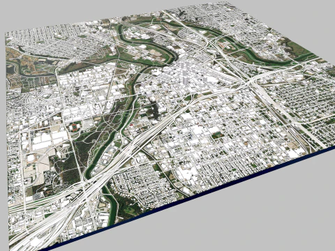 Cityscape Fort Worth Texas USA 3D Model