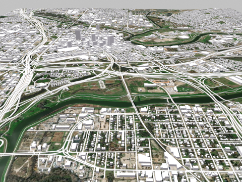 Cityscape Fort Worth Texas USA Model 3D