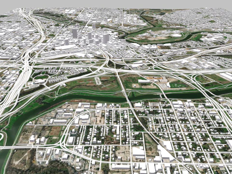 Cityscape Fort Worth Texas USA 3D Model