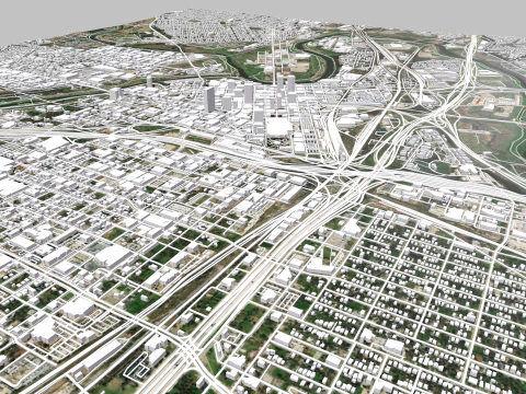 Cityscape Fort Worth Texas USA 3D Model