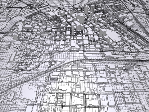 Cityscape Fort Worth Texas USA Model 3D