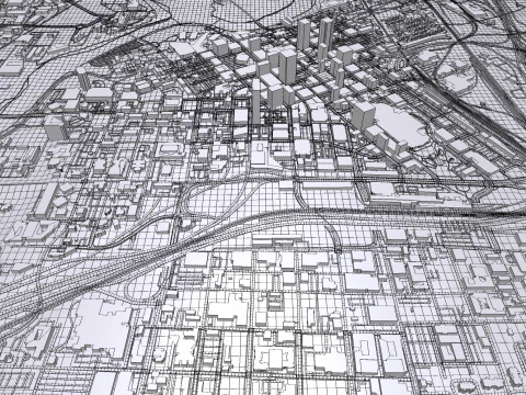 Cityscape Fort Worth Texas USA 3D Model