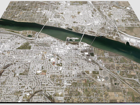Cityscape Kennewick United States 3D Model