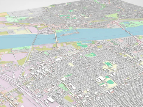 Cityscape Kennewick United States 3D Model