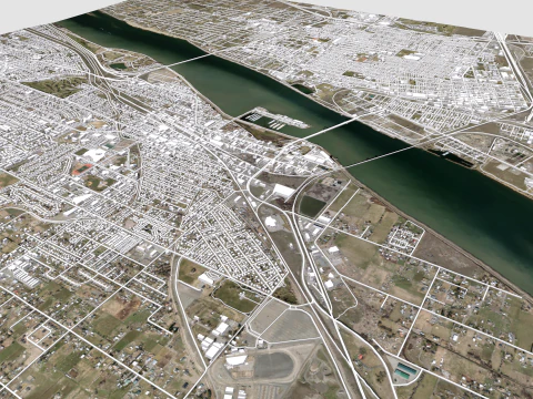 Cityscape Kennewick United States 3D Model