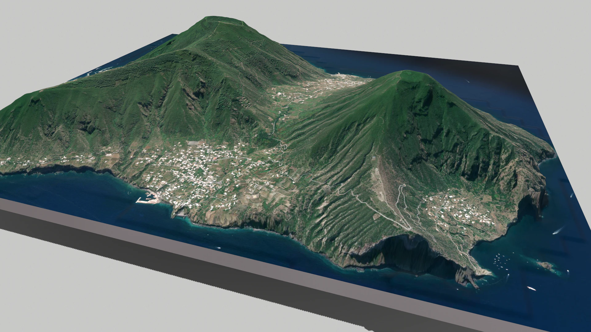 Island Salina Italy 3D Model .c4d .max .obj .3ds .fbx .stl .blend 