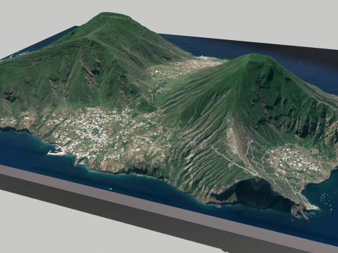 Island Salina Italy Model 3D