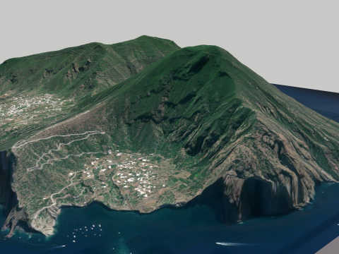 Island Salina Italy 3Dモデル