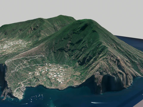 Island Salina Italy 3D Model