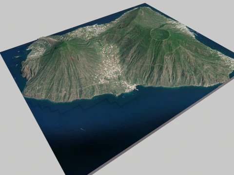 Island Salina Italy 3D Model