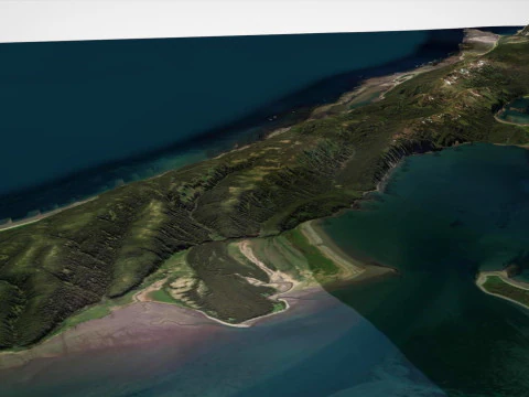 Ilha de caiaque no Alasca, EUA Modelo 3D