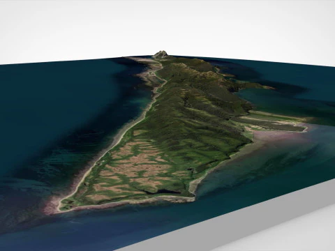 Ilha de caiaque no Alasca, EUA Modelo 3D