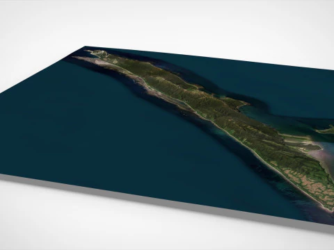 Ilha de caiaque no Alasca, EUA Modelo 3D