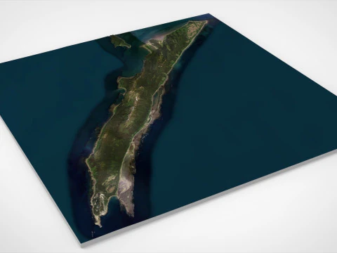 Ilha de caiaque no Alasca, EUA Modelo 3D