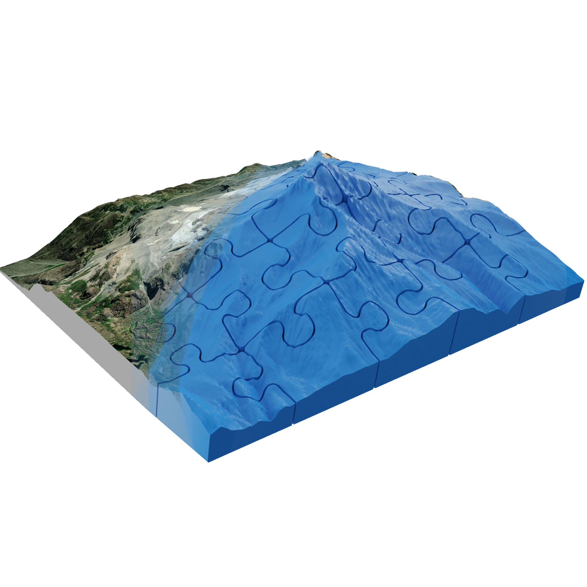 Mount Jefferson United States 3d puzzle 3D print model 3D Model .c4d .max .obj .3ds .fbx .stl .blend 