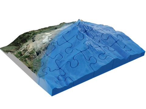 Monte Jefferson Stati Uniti puzzle 3D modello di stampa 3D Modello 3D