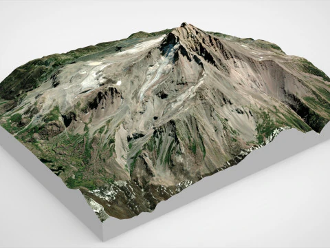 Mount Jefferson United States 3d puzzle 3D print model 3D Model