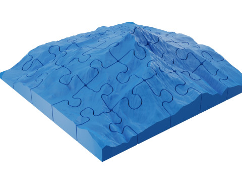 Mount Jefferson United States 3d puzzle 3D print model 3D 모델