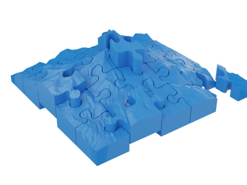 Mount Jefferson United States 3d puzzle 3D print model 3D 모델