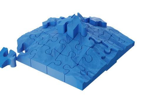 Mount Jefferson United States 3d puzzle 3D print model 3D 모델