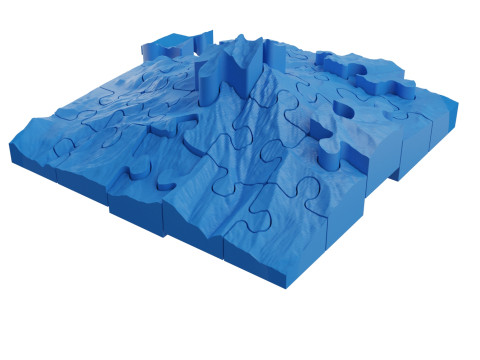 Mount Jefferson United States 3d puzzle 3D print model 3D 모델