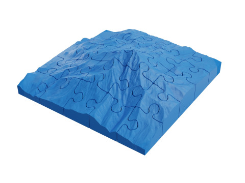 Mount Jefferson United States 3d puzzle 3D print model 3D 모델