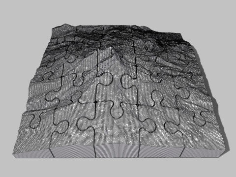 Mount Jefferson United States 3d puzzle 3D print model 3D 모델