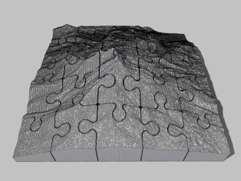 Mount Jefferson United States 3d puzzle 3D print model 3D Model