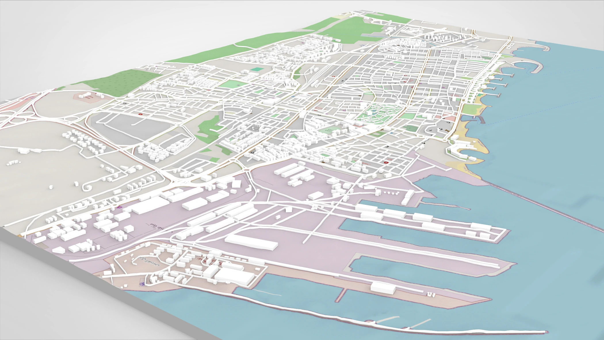 Cityscape Tartus Syria 3D Model .c4d .max .obj .3ds .fbx .stl .blend 