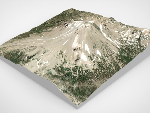 Mountain landscape Lassen Peak North America 3D Model